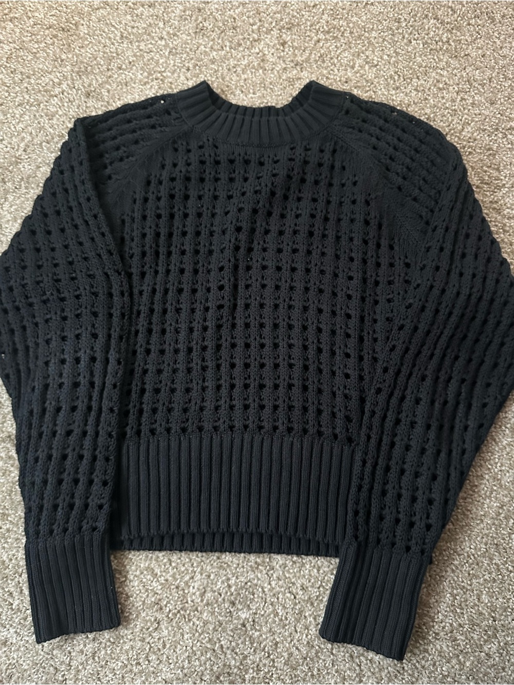 J Crew Open-Knit Crewneck Sweater